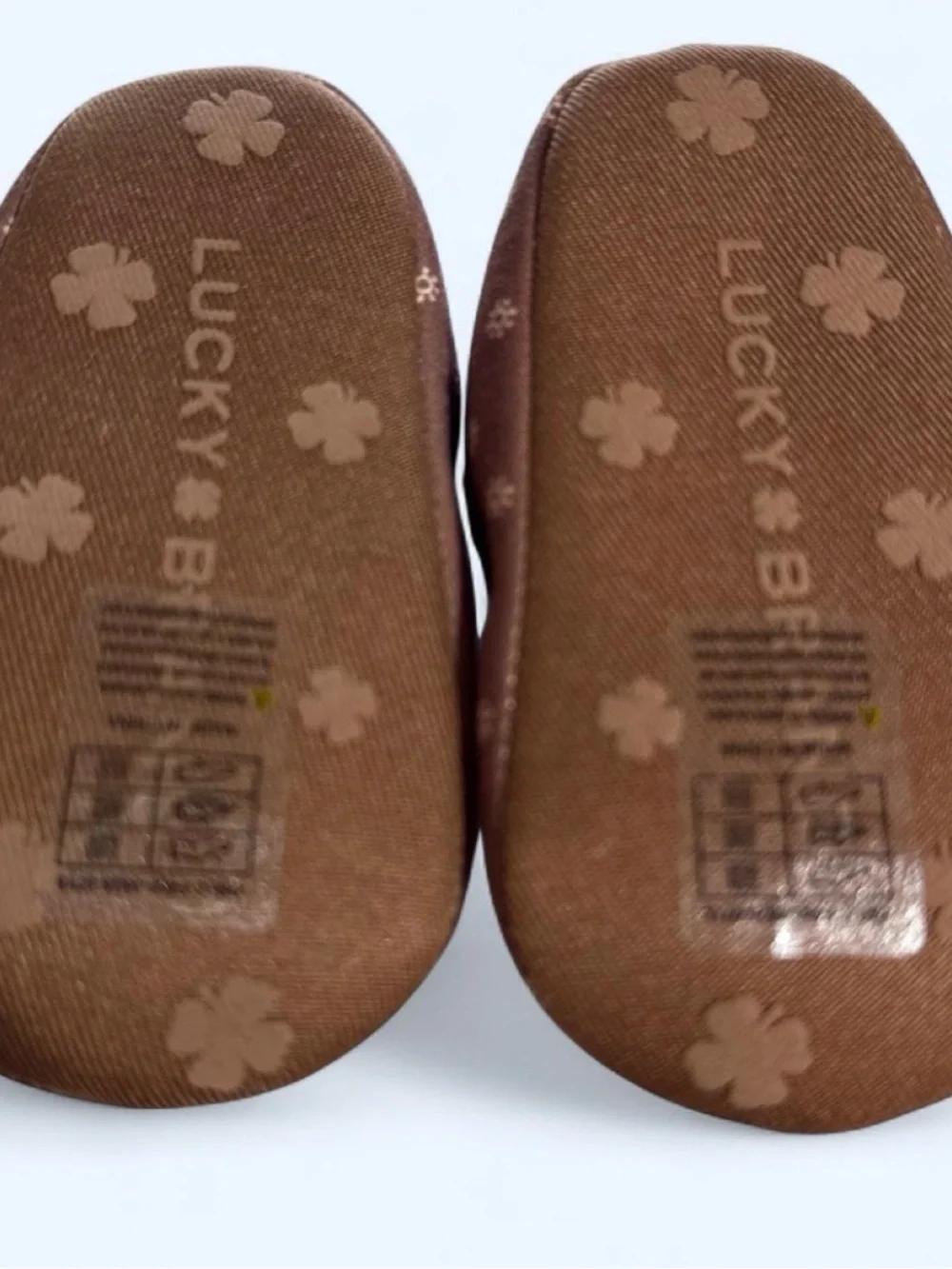 Lucky Brand Brown Baby Mary Jane Shoes with Cream Floral Dots